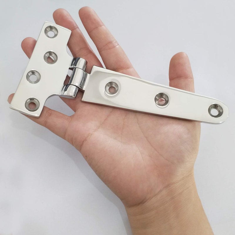 NRC&XRC Pair of 316 Stainless Steel Heavy Duty Marine Grade T Hinge 6"(L)*3"(W) Cast Strap Hinge - Image 5